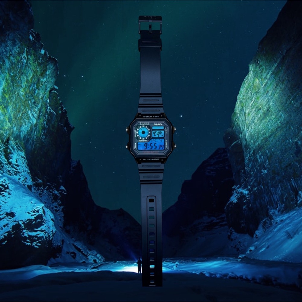 Custom Casio AE1200 Modified Casino Royale Artic Pulse Brand New Modded Colored